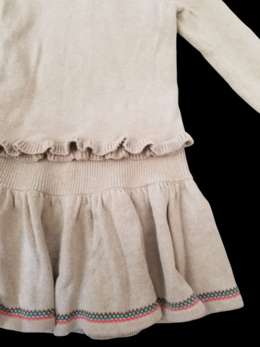 CYNTHIA ROWLEY Tan Fall Themed Knit Skirt Set Girls Size 5-6